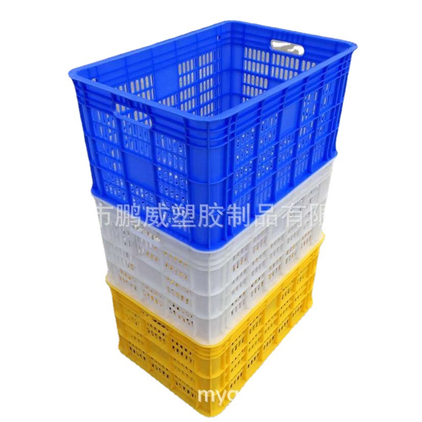 加厚熟胶料塑料周转箩筐 镂空胶框 漏水带孔塑料箱 鞋制衣厂透气