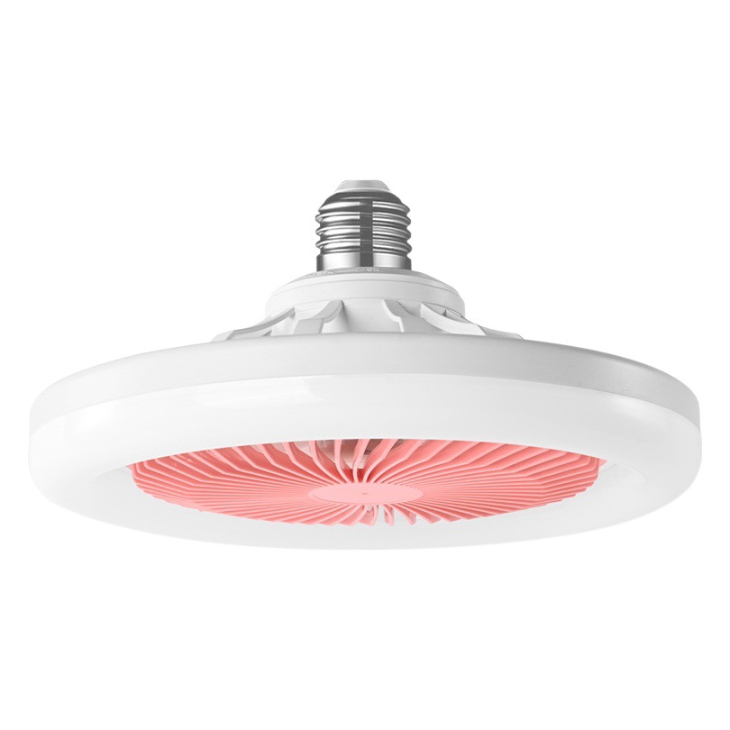 Luz de ventilador de tornillo e27, luz led de ventilador de techo con atenuación de tres colores para el hogar con control remoto, lámpara de ventilador de dormitorio con ajuste de aire de tres velocidades