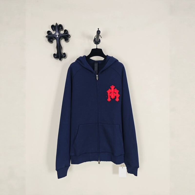 CH cross-border correct version 26ss autumn and winter hot item, three-floral red patchwork sheepskin zip-up sweatshirt for men and women, available for single purchase CH cross-border correct version 26ss autumn and winter hot item, three-floral red patchwork sheepskin zip-up sweatshirt for men and women, available for single purchase