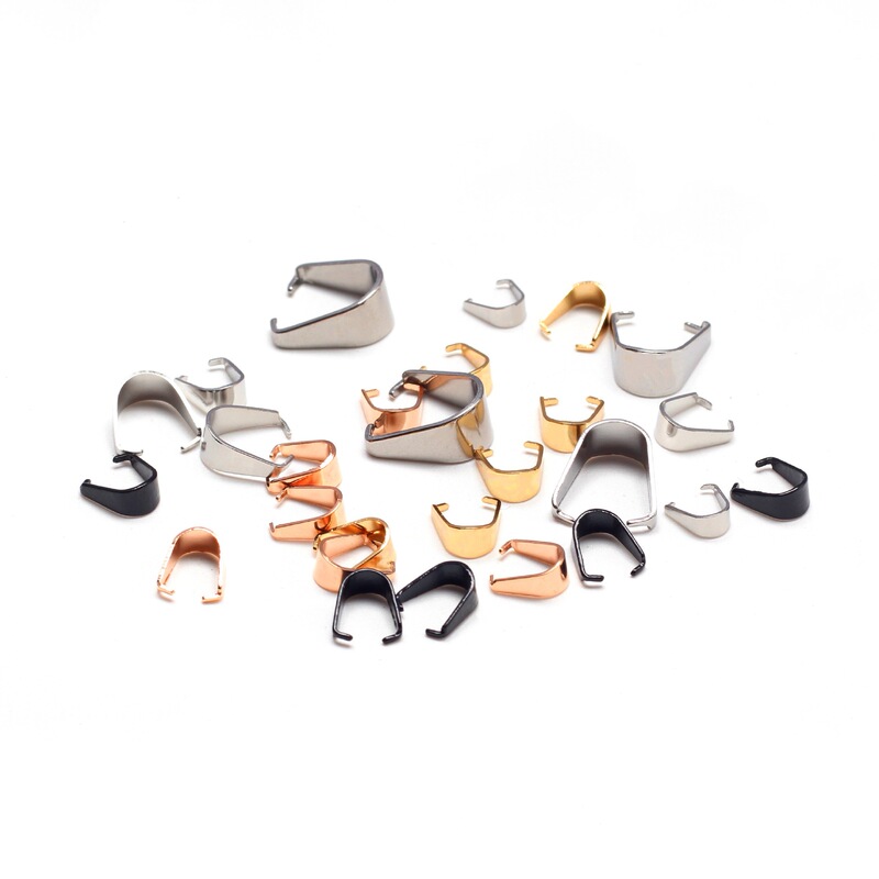 Source Factory Stainless Steel Melon Seed Buckle 18K Gold Clip Buckle Pendant Buckle Handmade DIY Jewelry Accessories Hanging Buckle Ready Stock