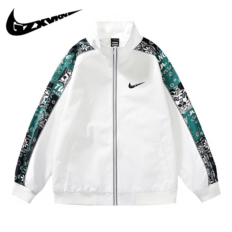 Cross-Border New Autumn and Winter American-Style Trendy Brand Stand-Collar Jacket for Men, Loose Fit with Floral Pattern, Personalized and Fashionable Men's Clothing