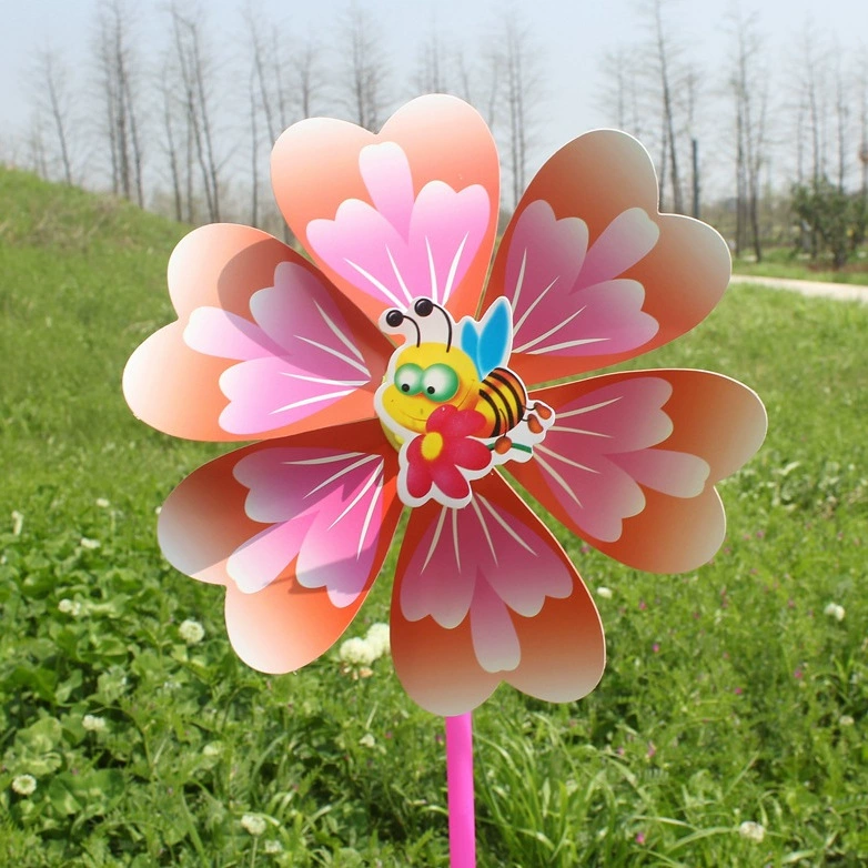 Plastic windmill toy, flowered