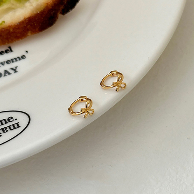 Exquisite Bow Mini Earrings, Cute Niche Design, High-End Earrings, Versatile Light Luxury Earrings