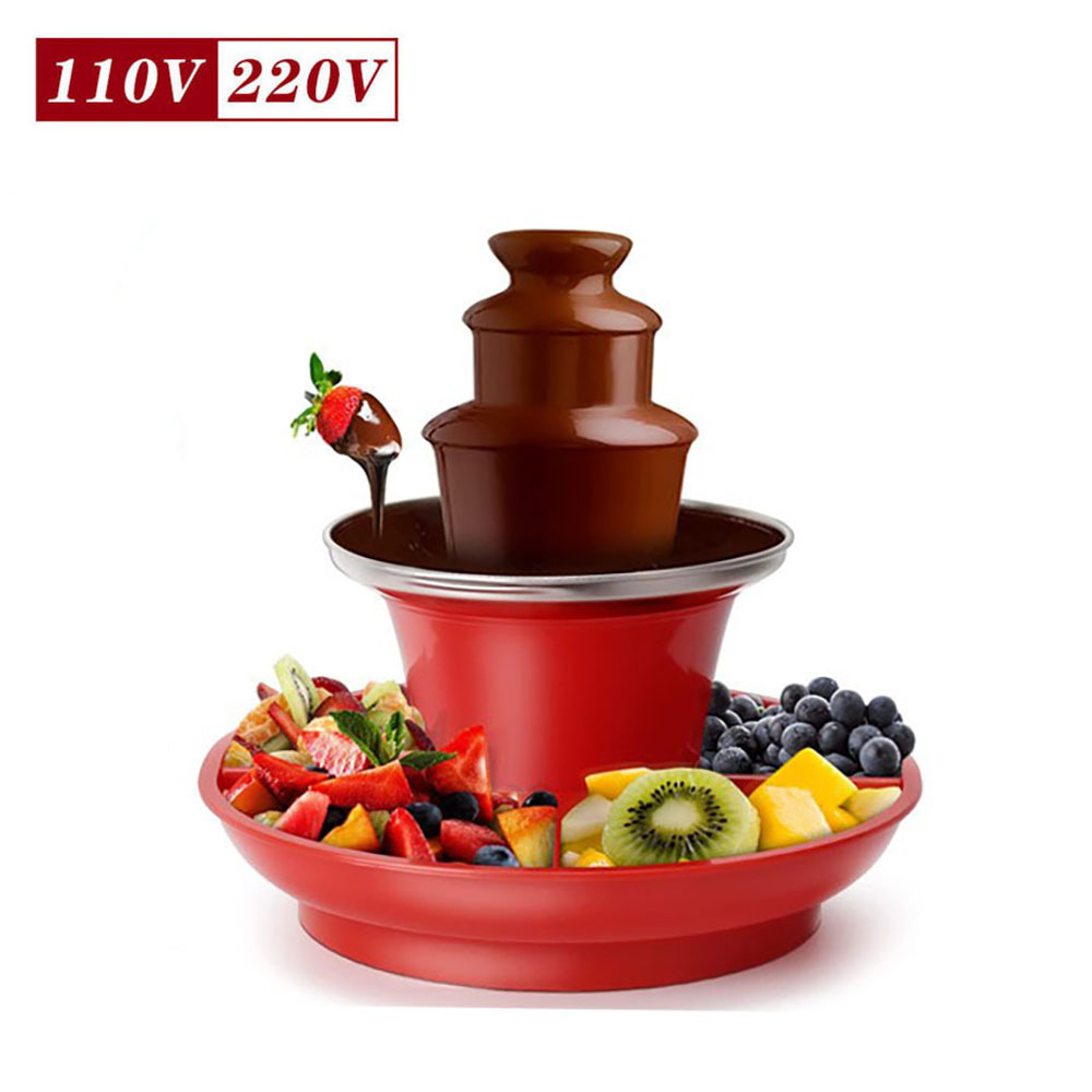 Máquina de pulpa de fusión estándar estadounidense 110V máquina de cascada de chocolate Fuente de chocolate de tres capas transfronteriza