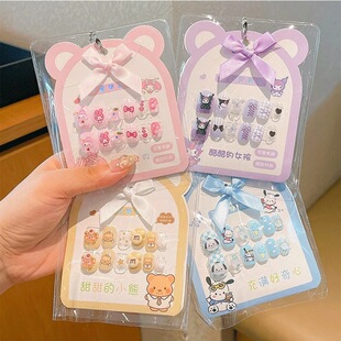 Children's Manicure Sanrio Cute Cartoon Stereo Handmade Patch Jelly Glue Removable Girl's Wearable Nail