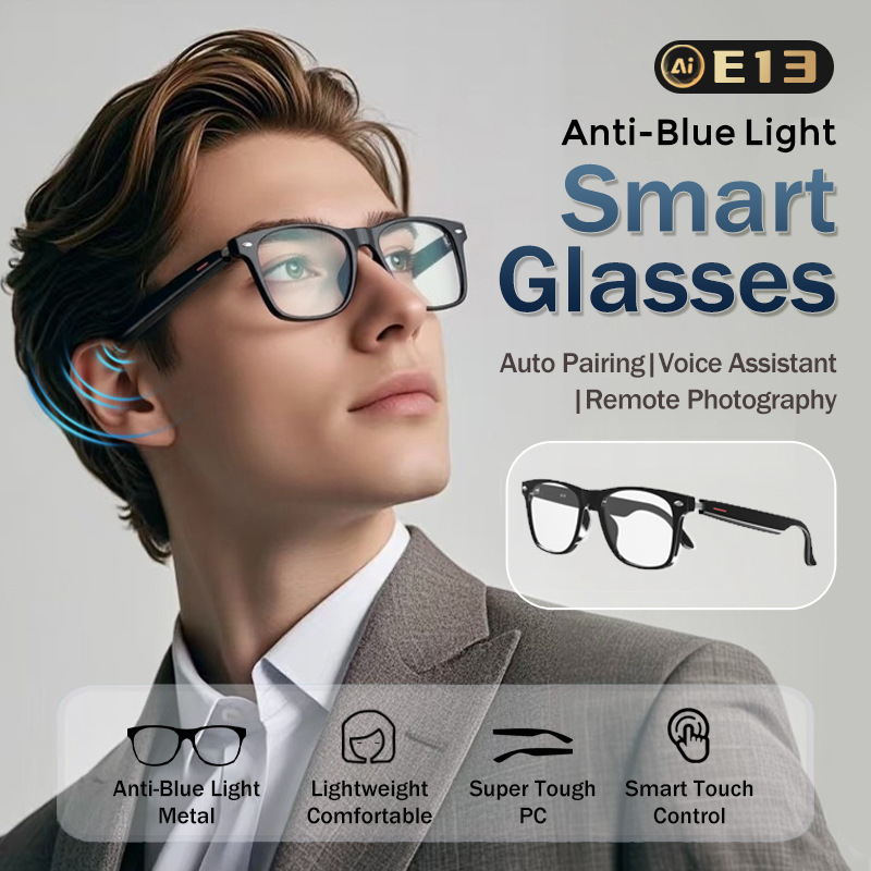 E13 Smart Glasses Music Headphones for Listening to Music and Talking Sunglasses Can Be Equipped with Myopia Sunglasses Smart Bluetooth Glasses
