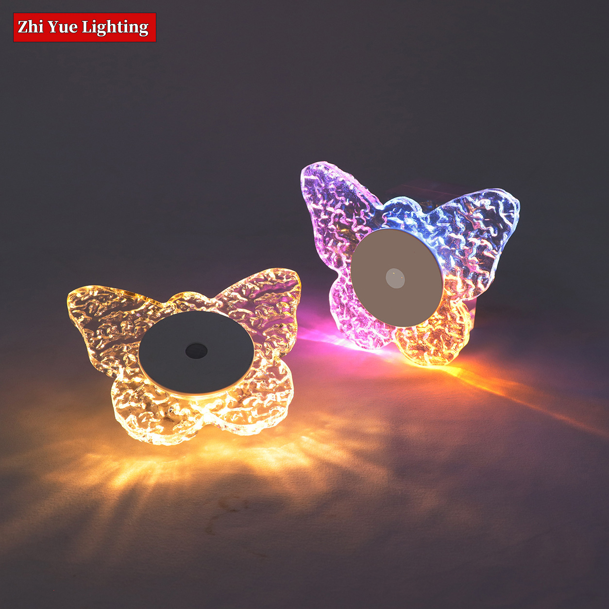 Nuevo transfronterizo mariposa lámpara de pared lámpara de noche inducción humana sin cableado base de absorción de atenuación especial