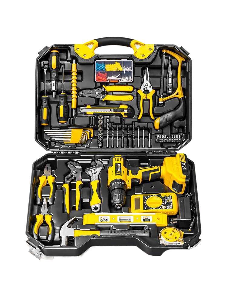 工具箱家用套装多功能五金电工车载维修电钻组合大全工具全套