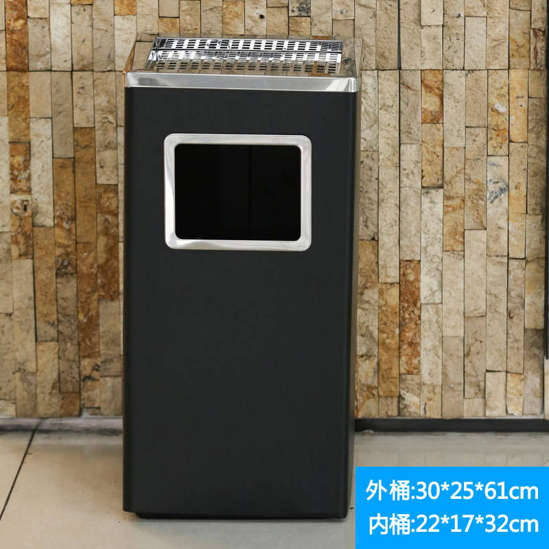 Comercial grande de acero inoxidable clasificación basura con Cenicero gran capacidad al aire libre Hotel vertical al aire libre extintor cubo