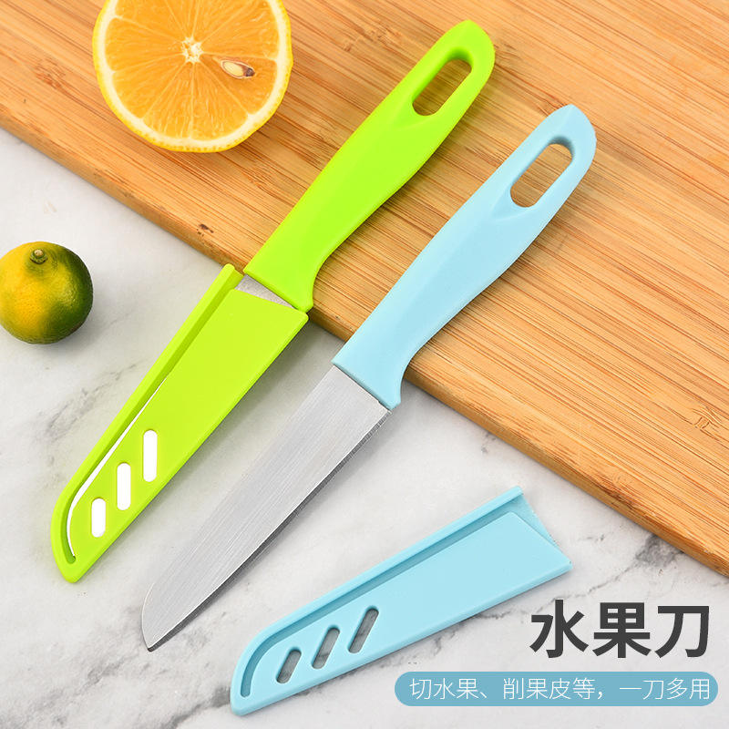 Fabricante al por mayor cuchillo pelador cuchillo de fruta conveniente cuchillo pelador multifuncional de acero inoxidable cuchillo pelador de frutas con cubierta de cuchillo