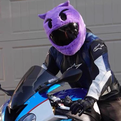 Demon Cartoon Head Cover Protective Cover: Motosiklet dəbilqələri