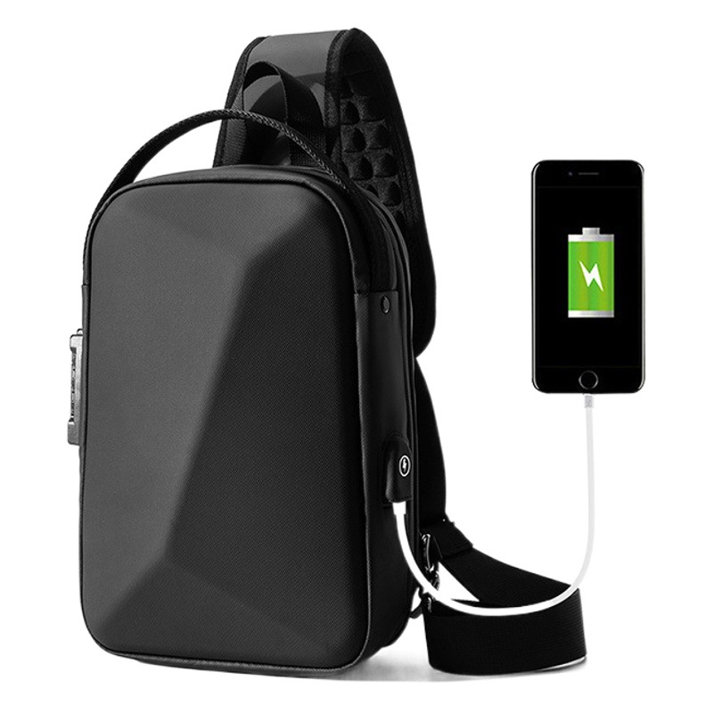 New Men's Chest Bag Large Capacity Shoulder Bag Crossbody Bag Men's Casual Office Ipad Computer Chest Bag Hard Shell Material