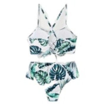 GraceChic European And American High-Waisted Swimsuit For Women, Premium Strap, Conservative Print, Sexy Slim Fit, Hot Spring_voghion.com
