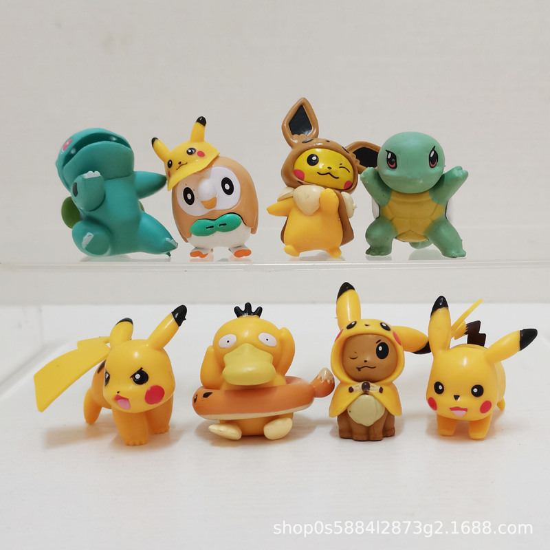 8 Types of Transforming Little Pikachu Figurines, Cartoon Pvc Dolls, Children's Toys, Christmas Gifts, Anime Merchandise Wholesale