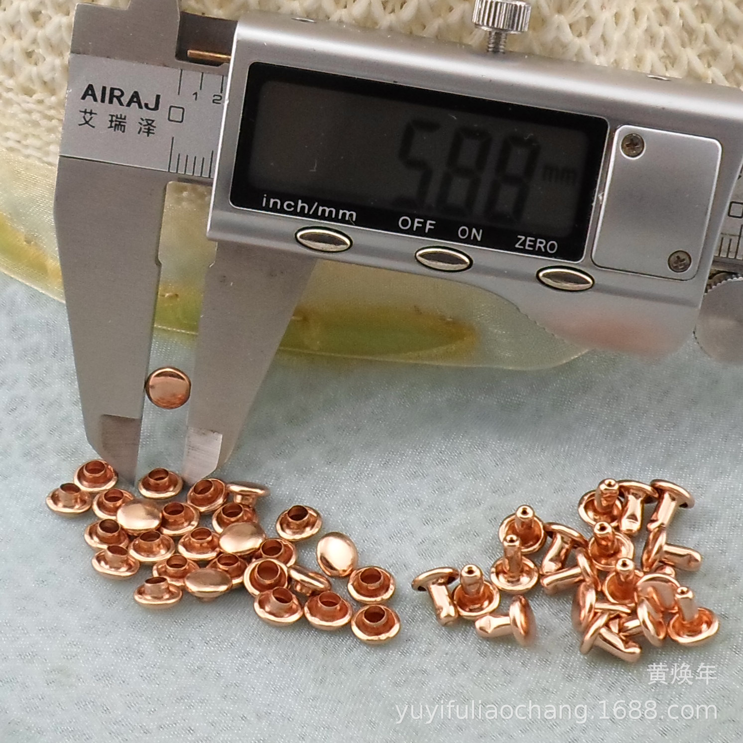 （全铜）6MM单面和双面光面帽钉 包包衣服装饰配件圆型铆钉