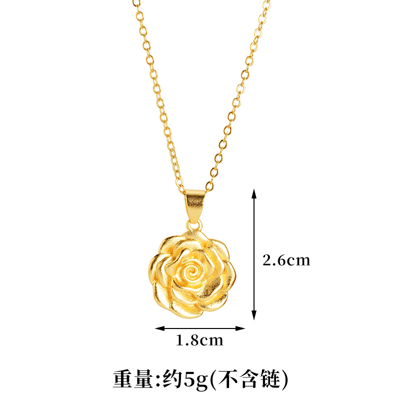 Guochao antiguo colgante de oro de palacio peonía rosa colgante de oro para niños de aleación de cobre universal joyas no se desvanecen