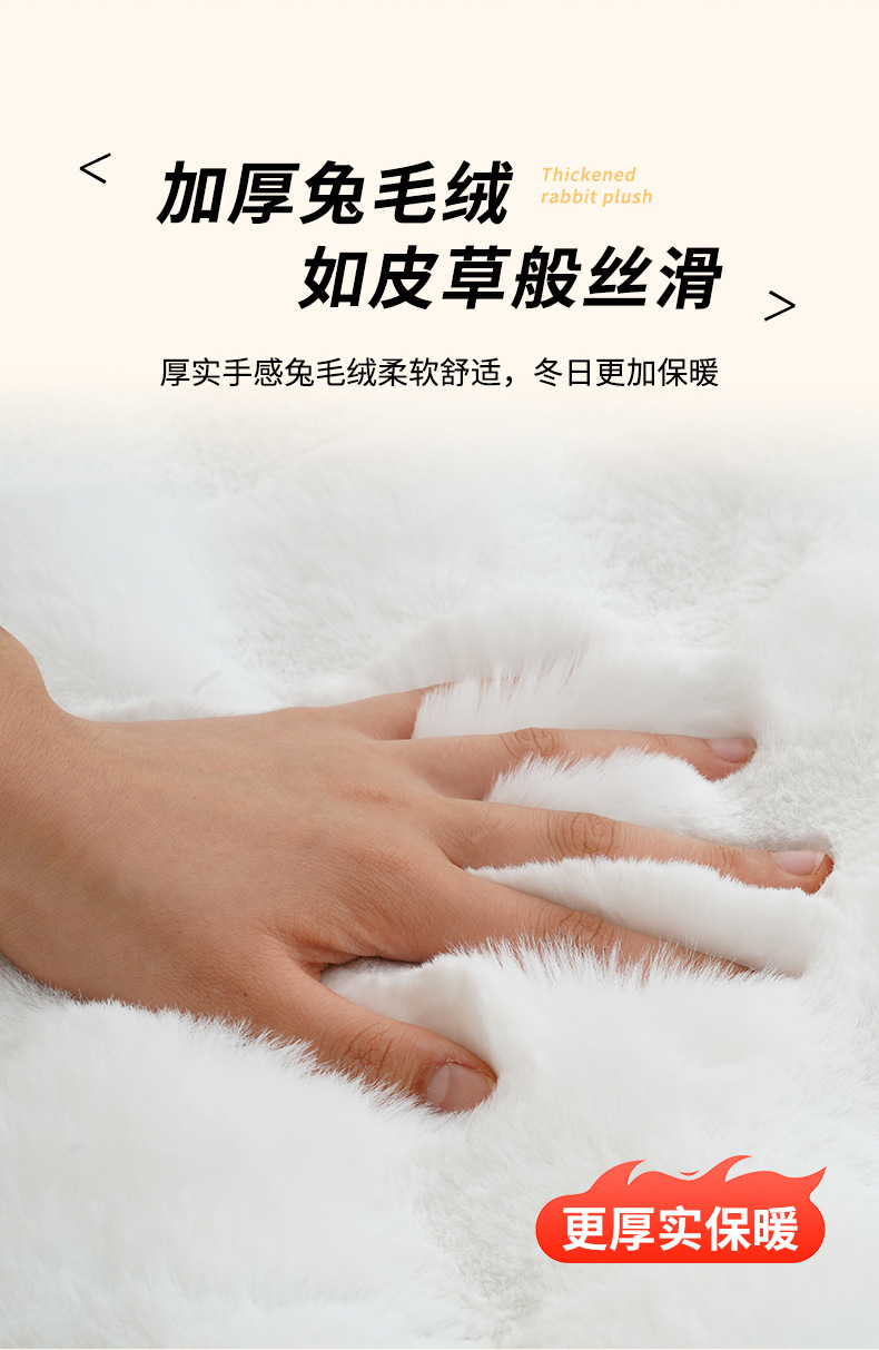 Bubble Velvet Carpet, High-End Bedroom Bedside Rug, Master Bedroom Front-Of-Bed Rug, Cream-Style Room Thickened Rabbit Fur Floor Mat