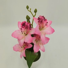 工厂批发仿真花跨境热卖假花四花泰国兰盆花家居餐厅酒店婚礼布景