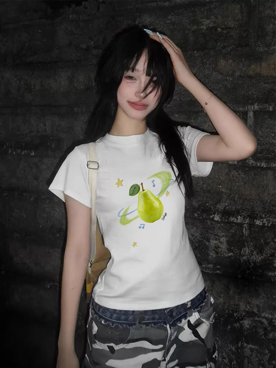 Summer white cotton fitted base body-friendly short short sleeve…