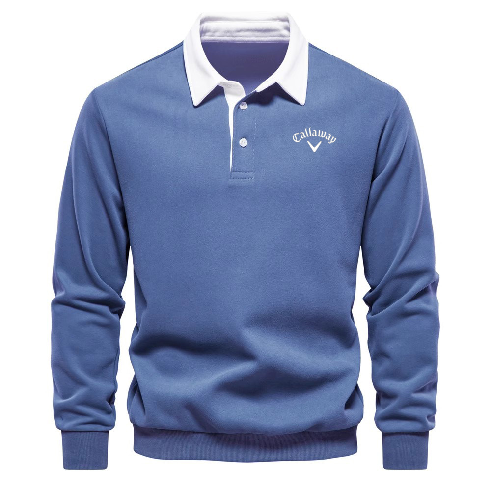 2025 New Spring and Autum Golf Clothing Long-Sleeved Polo Collar Sweatshirt Trendyy European Size Golf Men's Clothing