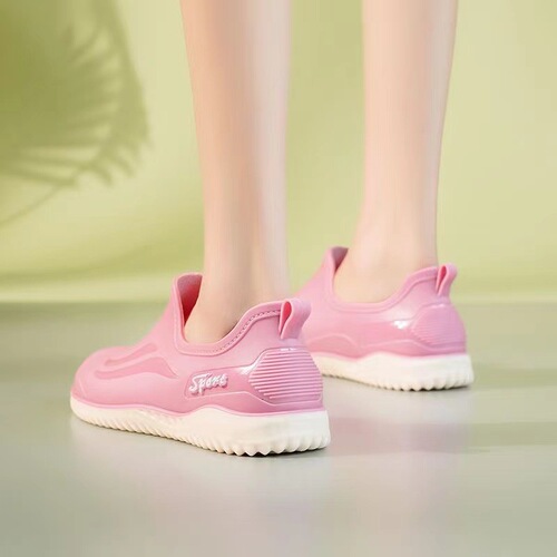 Cross-border adult fashion rain boots women's summer anti-slip wear-resistant comfortable thick bottom short tube water shoes kitchen work outdoor rubber shoes 