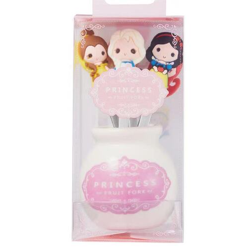 Fairy tale princess ceramic fruit fork silicone mermaid cake fork set creative snow white princess fruit picks