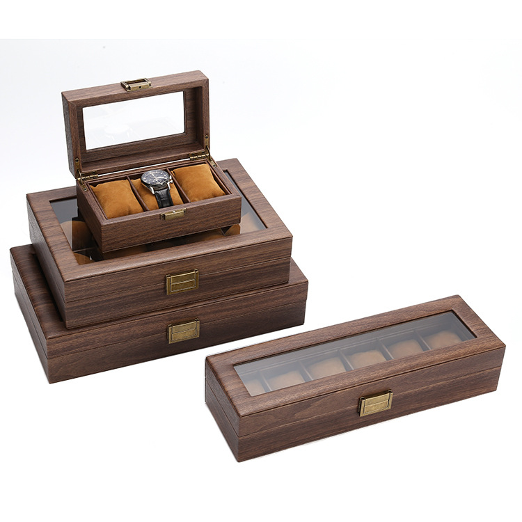 现货手表盒 翻盖木质皮革包装 首饰盒化妆品盒收纳盒子