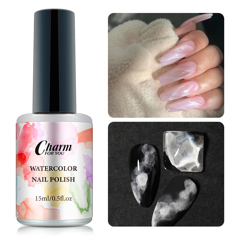 En stock al por mayor nuevas manchas de tinta japonesa líquido mágico color burbuja agua japonés esmalte de uñas pegamento gradiente uñas arte manchas líquido