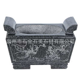 石全石美惠安石雕青石长香炉石小圆香炉寺庙香炉祭祀墓地香炉批发