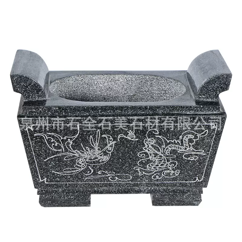 石全石美惠安石雕青石长香炉石小圆香炉寺庙香炉祭祀墓地香炉批发