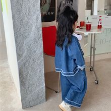 爆款女童套装2024新款洋气儿童中大童网红女孩春秋季宝宝牛仔衣服