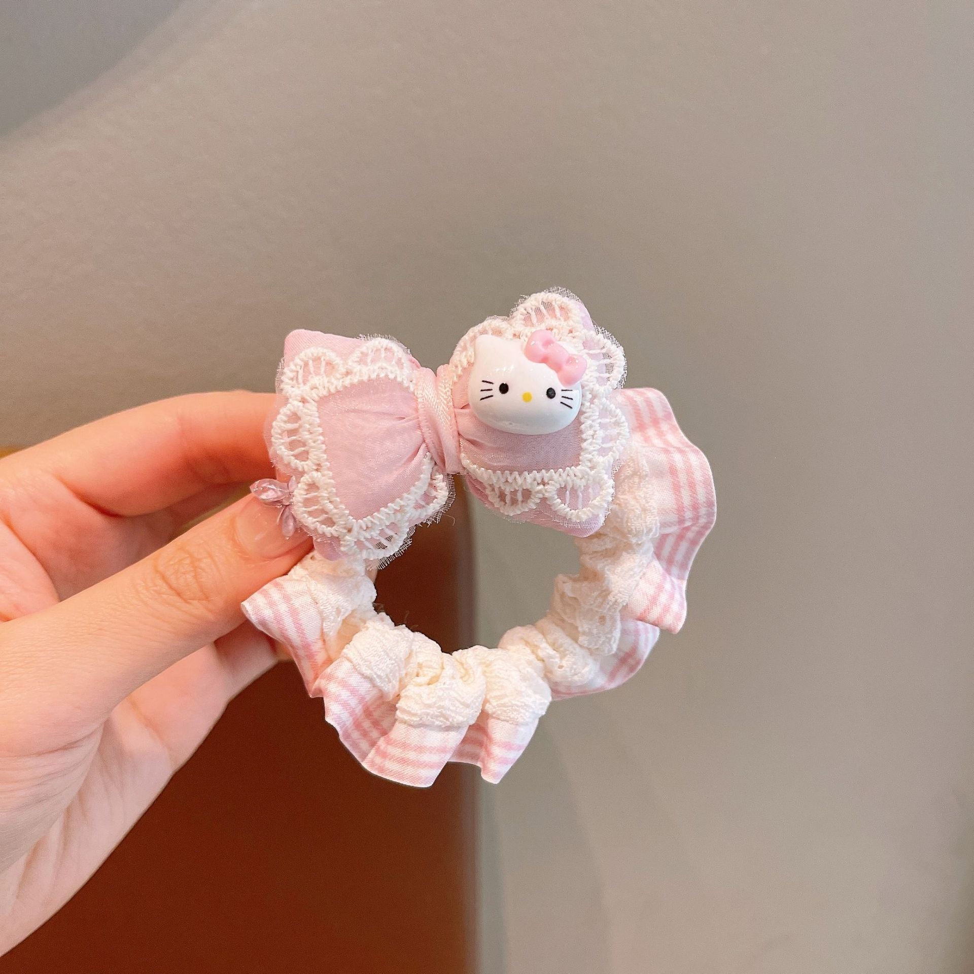 Pink Lace Hair Ring para gatos