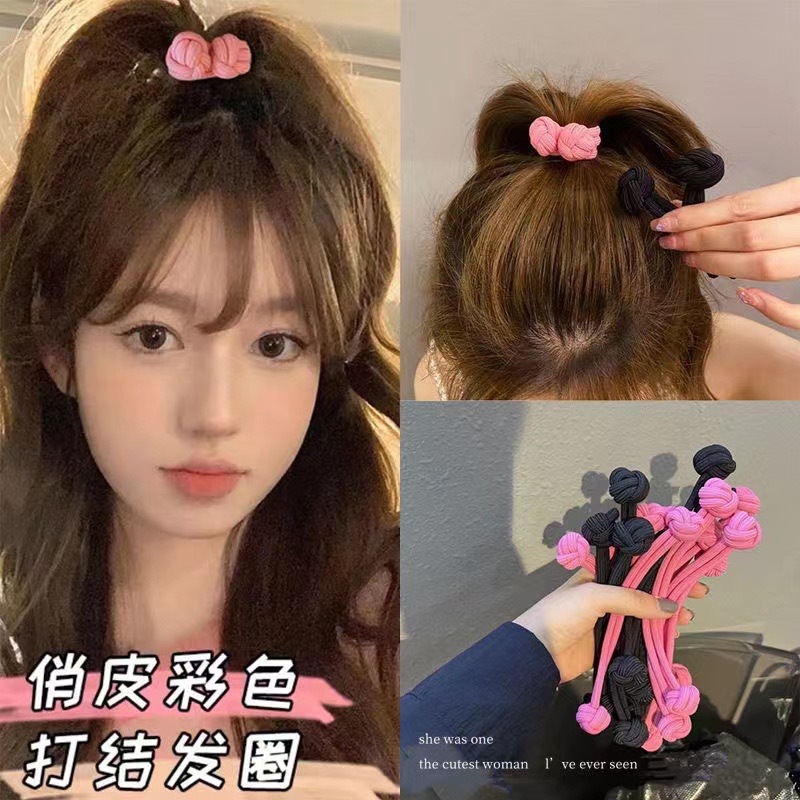 元氣甜妹~高馬尾橡皮筋女扎頭髮繩加粗耐用粉色發圈頭繩可愛ins風