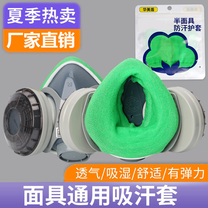 Dust-Proof Mask, Sweat-Absorbent Cover, Protective Cover, Anti-Slip Cover for Grinding, Welding, Decoration, Dust, Cement, and Sweat Protection