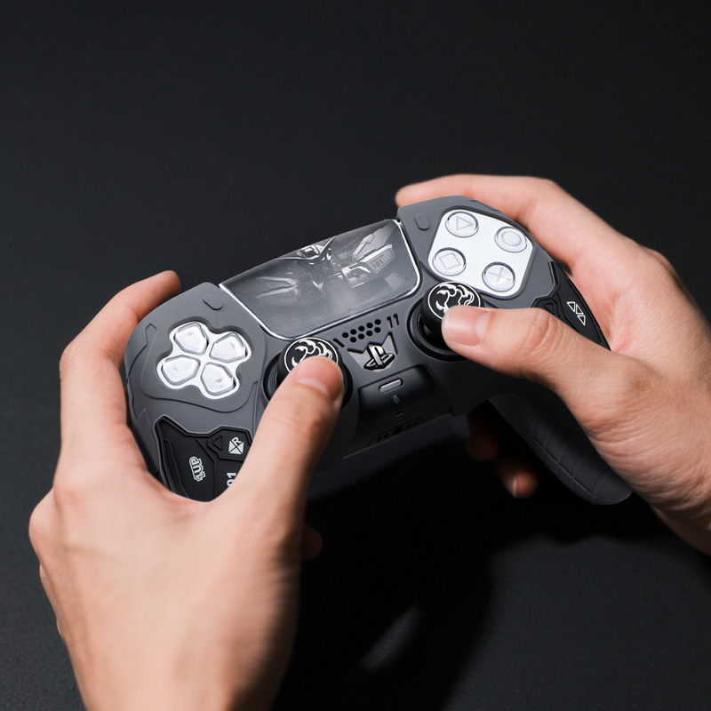 新しい ps5 ハンドルカバーメカスタイルシリコン保護カバー滑り止めと汗防止ゴムカバー P5 ゲームハンドルシリコンカバー|undefined