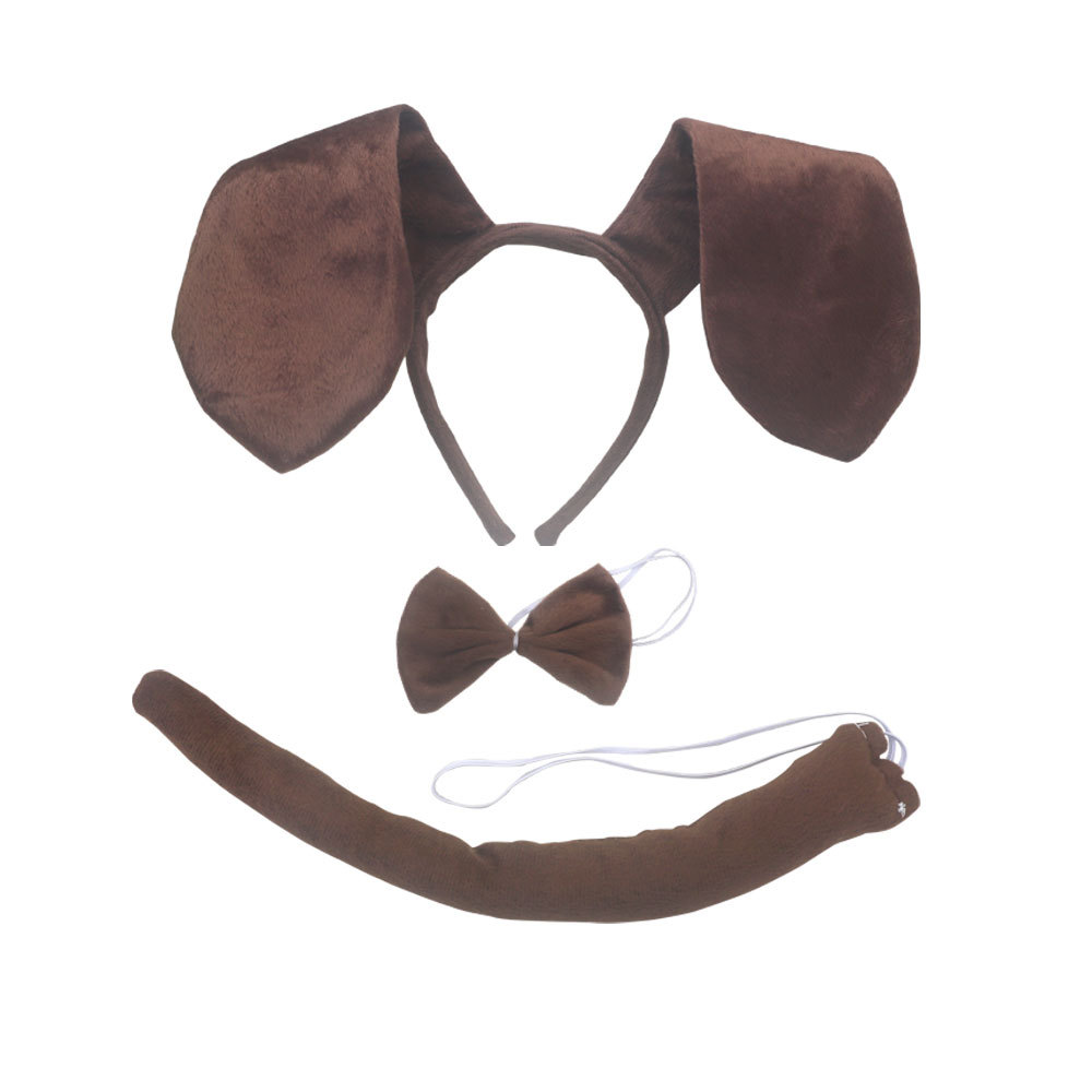 萬聖節兒童表演髮飾裝扮哈巴狗頭箍臘腸犬頭飾舞會裝扮可愛發箍