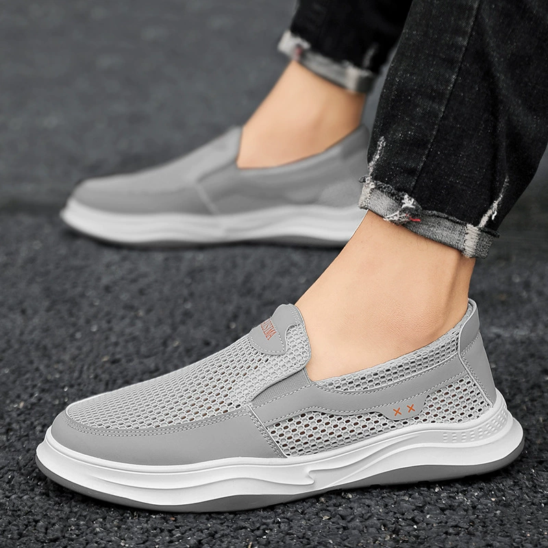 Мужская обувь 2024 Летняя новая доска сетка дышащая полая корейская версия приливная спортивная повседневная обувь мужская обувь