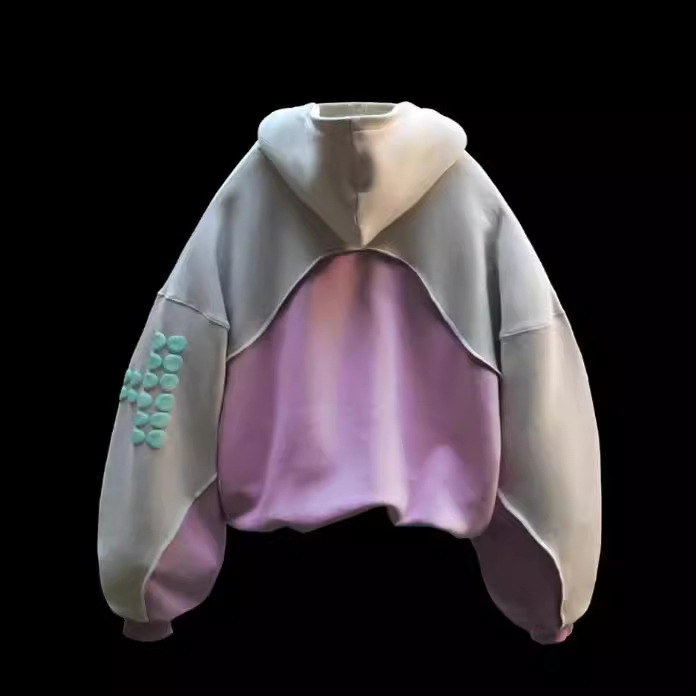 Men's Clothing Retro College Style Letter Foam Printing Stitching Contrast Color_voghion.com