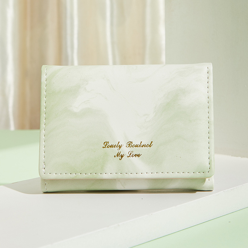 2024 nueva billetera de mujer pequeña corta y exquisita mini bolsa de tarjeta de identificación de estudiante tinta degradada de sentido avanzado