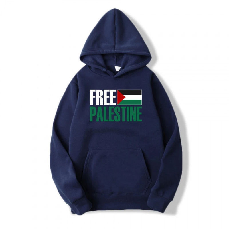 Spring and Autum Cross-Border New Men's Hoodies Casual Sweatshirts Fashionable and Comfortable Tops Free Palesti Sweatshirts