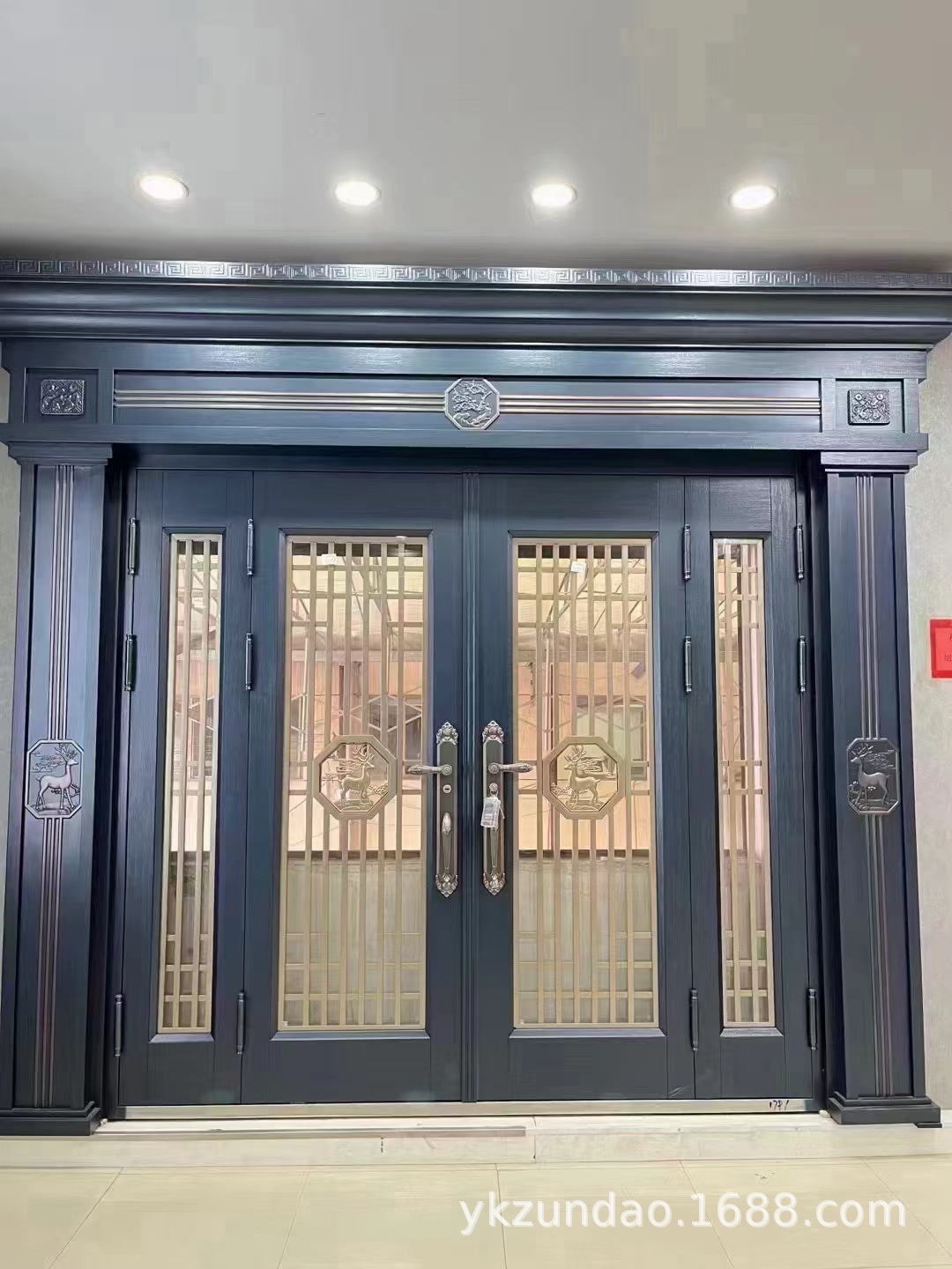 四开锌合金别墅玻璃大门