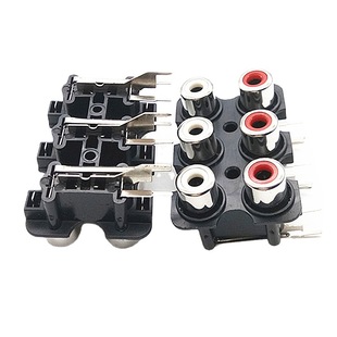 AV6-7RCA6 seat bent foot six Lotus socket RCA mother seat audio speaker power amplifier audio connector