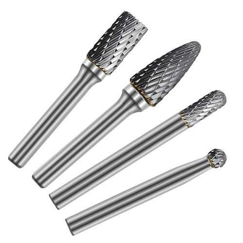 8-Piece Set of Gray Box Dual-Slot Tungsten Carbide Grinding Bits, Portable Milling and Drilling Bits, Hard Alloy Rotating File
