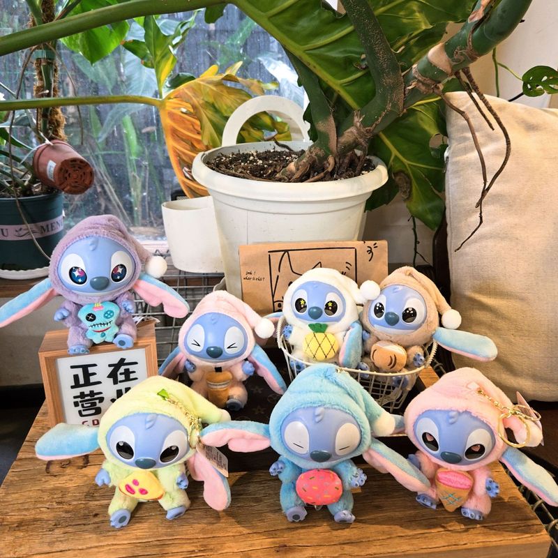 史迪仔玩偶新款史迪奇搪胶脸毛绒公仔盲盒系列周边潮玩摆件可爱|undefined