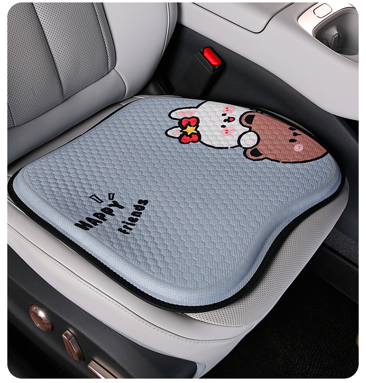 New Cartoon Gel Car Seat Cushion, Ice Silk Mesh Cooling Pad, Waist-Protecting Breathable Honeycomb Seat Cushion, Universal Car Cushion