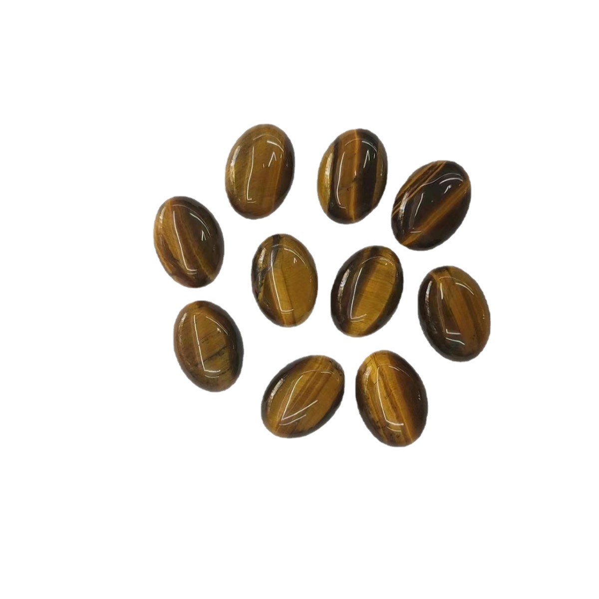 Natural Tiger Eye Stone Oval Ring Surface Patch Bare Stone Flats Bottom Plain DIY Ring Pendant Jewelry Accessories Wholesale