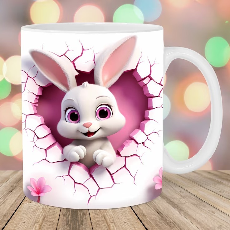 3D Easter Easter Bunny Ceramic Coffee Muck Cup Tea Cup Valentine's…