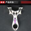 Slingshot stainless steel, street toy with flat rubber bands, new collection, mirror effect