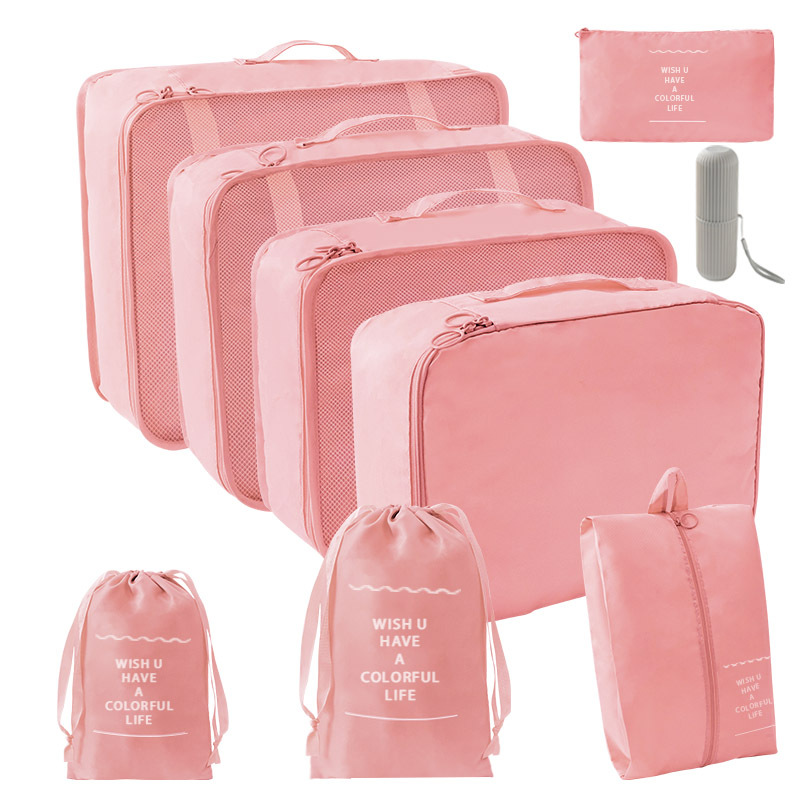 핑크 거들 9 종 세트 [7 종 세트 + 작은 가방 + 워시 컵]