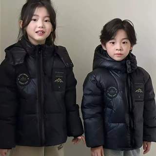 儿童羽绒棉服男女童加厚保暖冬季黑金中性款棉衣童装小孩加厚防寒